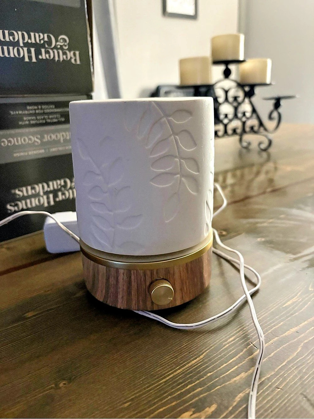 Home Ceramic Essential Oil Diffuser in White & Brown